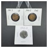 Lot of Lincoln Wheat Cents Including Steel Cent