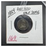 1829 Capped Bust Silver Half Dime