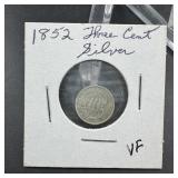 1852 Silver Three-Cent Coin