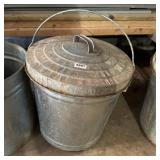 Galvanized Garbage Can With Lid