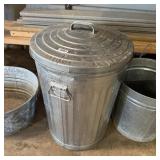 Galvanized Trash Can With Lid