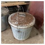 Galvanized Garbage Can With Lid - 16 X 20 Inches W