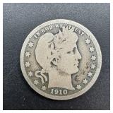 1910-d Barber Silver Quarter