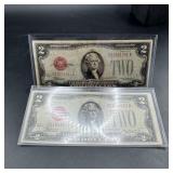 2 Series 1928 Red Seal $2 United States Notes