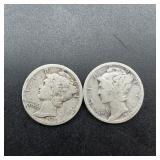 2 Better Date Mercury Silver Dimes