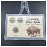 Historic Buffalo Nickel 3-coin Mint Mark Collectio