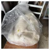 White Leather-back Throw Rug Or Blanket