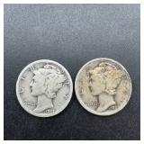 2 Better Date Mercury Silver Dimes