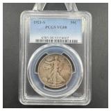 Key-date 1921-s Walking Liberty Half Dollar Graded