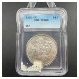 1882-cc Morgan Silver Dollar Graded Ms63; Grading