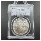 1884-cc Morgan Silver Dollar Graded Pcgs Ms63