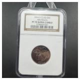 2004-s Michigan Clad State Quarter Graded Proof 70