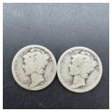 2 Better Date Mercury Silver Dimes
