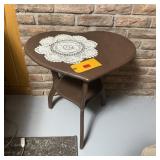 Heart-shaped End Table W/ Lower Shelf