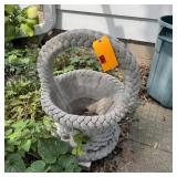 Concrete Basket-style Outdoor Planter