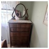 Six-Drawer Quarter-Sawn Style Dresser w/ Mirror