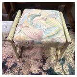 Bamboo-style Footstool / Seat W/ Cushion