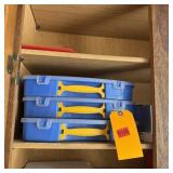 Three Blue Bins of Screws & Nails