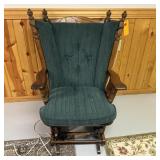 Oak-finish Rocking Chair W/ Cushion Seat