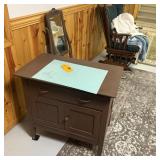 Antique Commode W/ Mirror ï¿½ 2 Door / 1 Drawer