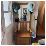 Oak Hall Tree w/ Seat & Mirror