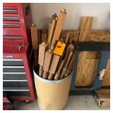 Barrel of Solid Oak Wooden Spindles