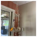 2-Tier Seashell Hanging Plant Stand
