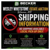 No Shipping Available! Local Pick-up Only! Auction
