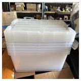 Box Containing Four 20-quart Storage Bins. See Pho