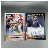 Two Rookie Autographed Baseball Cards