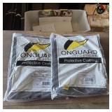Two size XXL polyester jackets and bib overalls. S