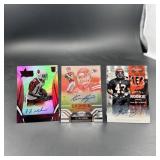 Three Football Autograph Cards