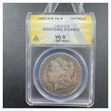 1893-S Morgan Silver Dollar  Graded VG8