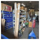 Three boxes of miscellaneous stair trim and railin