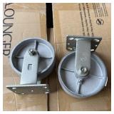 Two heavy-duty 6-inch caster wheels. See photos.