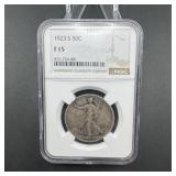 1923-S Walking Liberty Silver Half Dollar  Graded