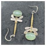 Sterling Silver Dragonfly Earrings  7.3g / Approx