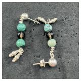 Sterling Silver Beaded Earrings  5g / Approx. 0.1