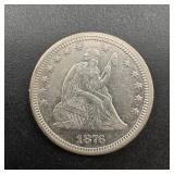 1876-CC Seated Liberty Silver Quarter