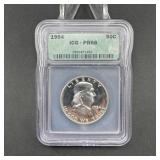 1954 Franklin Silver Half Dollar  Graded Proof 68