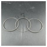Taxco Sterling Silver 3-Band Bangle Bracelet  18.