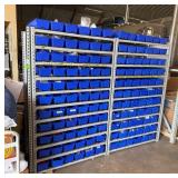 Double Rivet Racking With Blue Bins. Includes Appr