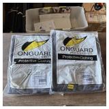 Two size XL polyester jackets and bib overalls. Se