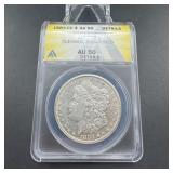 1883-CC Morgan Silver Dollar  Graded AU58