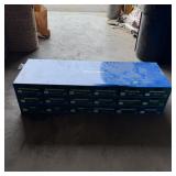 12-compartment Fastenal bolt bin, approximately 20