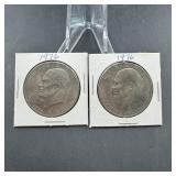 Two Mixed-date Eisenhower (ike) Dollars