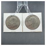 Two Mixed-date Eisenhower (ike) Dollars