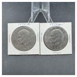 Two Mixed-date Eisenhower (ike) Dollars