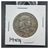 1954 Franklin Silver Half Dollar