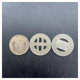Three Mini Silver Tokens
